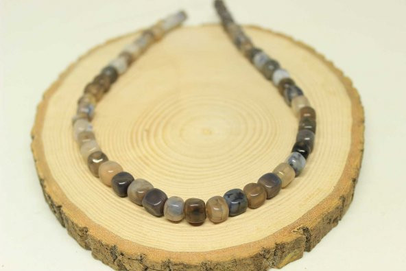 Akik Taşı Küp Şekilli 7-8mm Aralığı/5 Adet (24265-1) - Resim 3