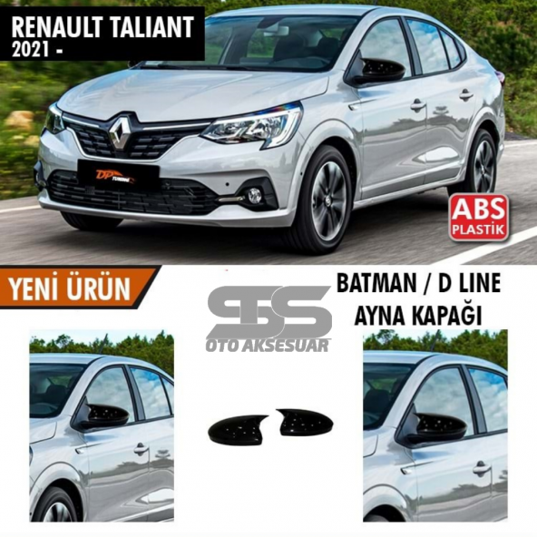 Renault Taliant Batman Yarasa Ayna Kapağı Piano Black Abs Plastik