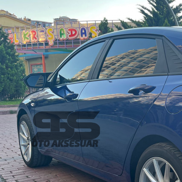 Elantra Sinyalli Batman Yarasa Ayna Kapağı Piano Black / 2021 sonrası