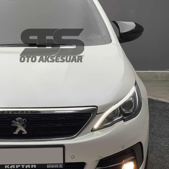 Peugeot 308 Batman Yarasa Ayna Kapağı Piano Black / 2014 - 2021 - 2