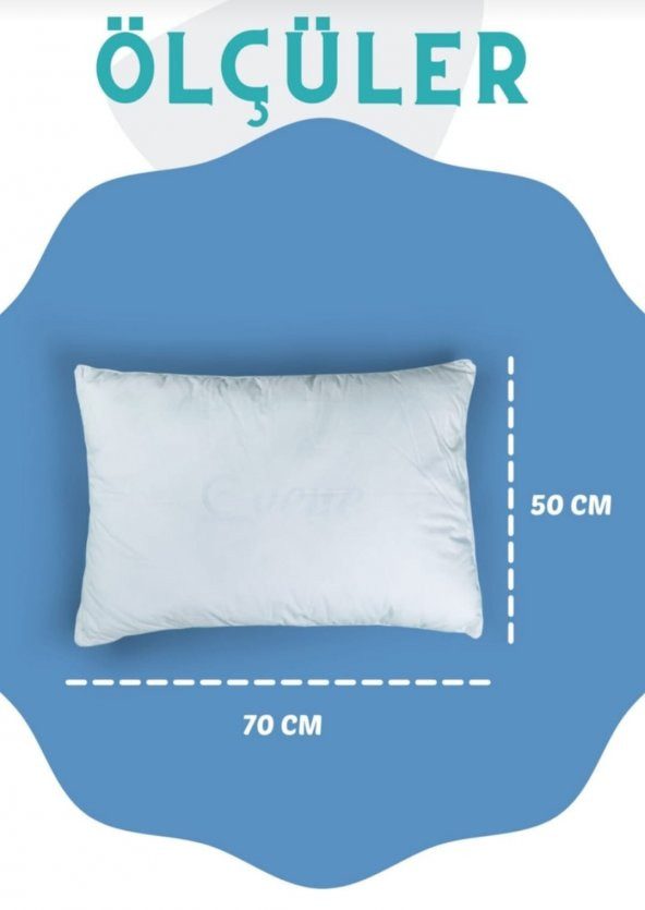 6 Lİ YASTIK SET BONCUK SİLİKON ANTİALRJİK ANTİBAKTERIYAL 800 GRAM DİŞ KUMAŞ 100PAMUKLU 50X70CM EBAT - 2