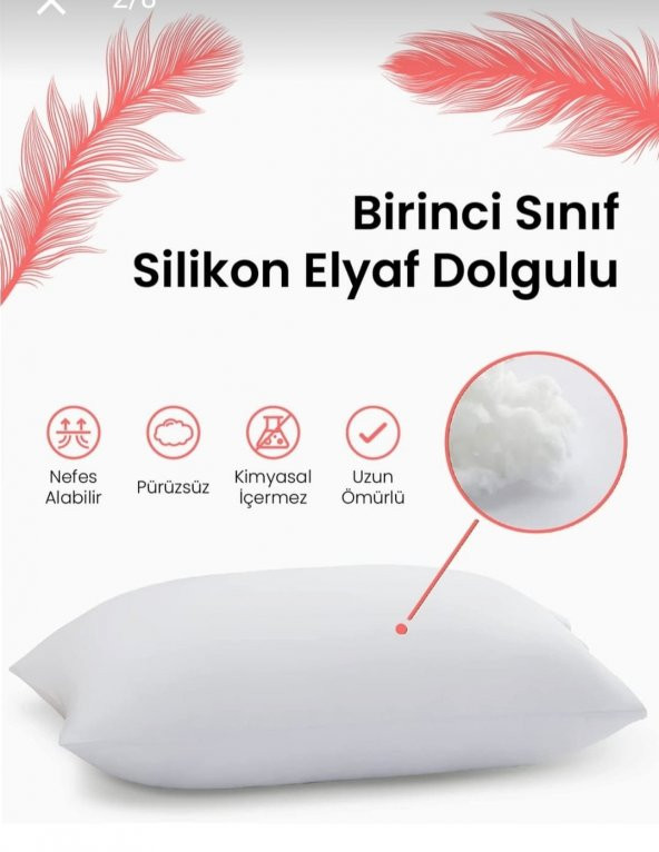 Antialerjik  Antibakteriyal Boncuk silikon Yastık  Diş Kumaş 100 Pamuklu 800 Gr 50x70 Cm Ebatında - 5