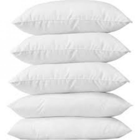 Boncuk Sılıkon  Yastık 5 Adet Antialerjik  Antibakteriyal 50x70cm 800GR Beyaz Diş Kılıfı 100 Pamuk - 2