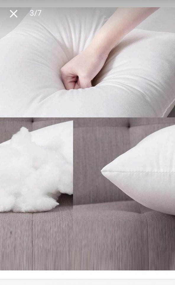 Boncuk Sılıkon  Yastık 5 Adet Antialerjik  Antibakteriyal 50x70cm 800GR Beyaz Diş Kılıfı 100 Pamuk - 8