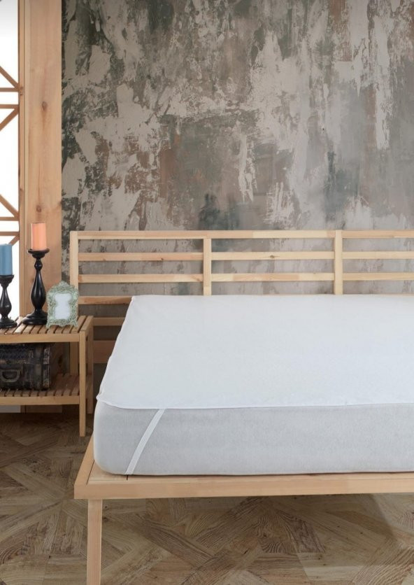 TEK KİŞİLİK SIVI GEÇİRMEZ  YATAK   ALEZİ  KORUYUCU 100  X 200 CM  PAMUKLU BEYAZ  REN  KÖŞELERİ   LASTIKLI - 4