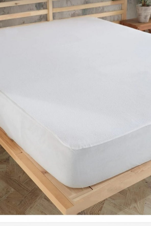 TEK KİŞİLİK SIVI GEÇİRMEZ  YATAK   ALEZİ  KORUYUCU 100  X 200 CM  PAMUKLU BEYAZ  REN  KÖŞELERİ   LASTIKLI - 6