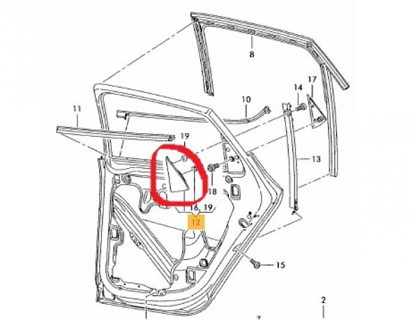 4W4 İBİZA 2009-2016 ARKA CAM SİPERİ SAĞ İÇ -OEM-