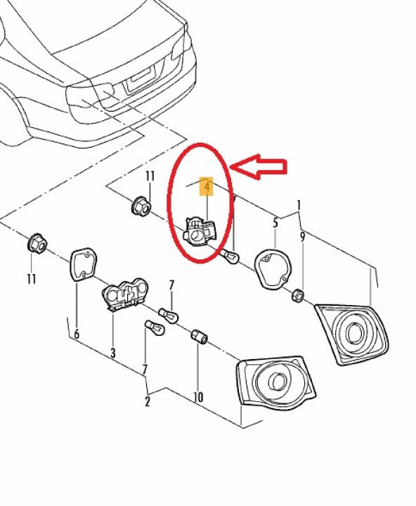 JETTA 2006-2011 İÇ STOP AMPUL DUYU -OEM- ürün görseli