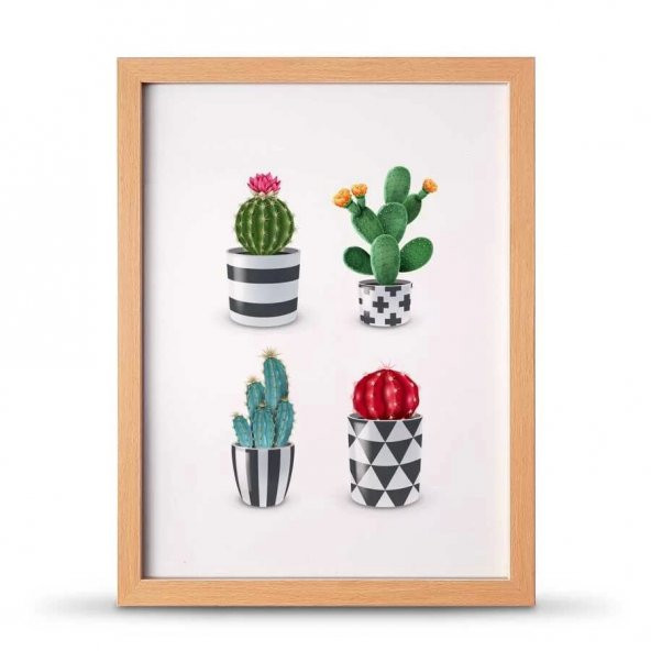 Kaktüs Poster Çerçeve - 30x40 cm Büyük Boy - 5