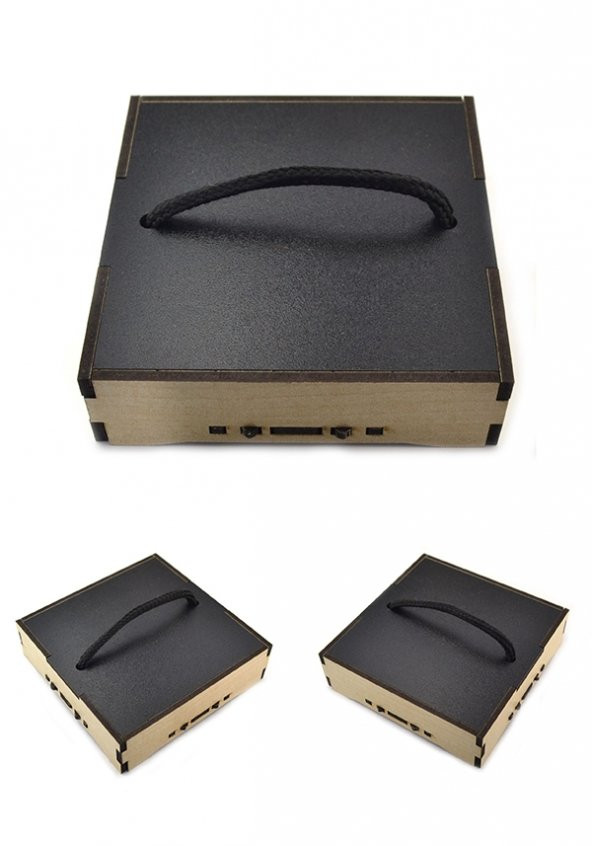 Deri Kılıflı Metal Anahtarlık Ahşap Kutulu (Nikel) - 3