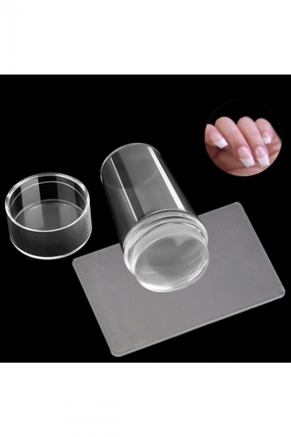 Kolay Tırnak Süsleme French Mührü Transfer Silikon Damga ve Bote French Set - 6