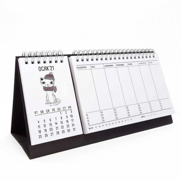 Haftalık Planlayıcı Masa Takvimi - Kediler