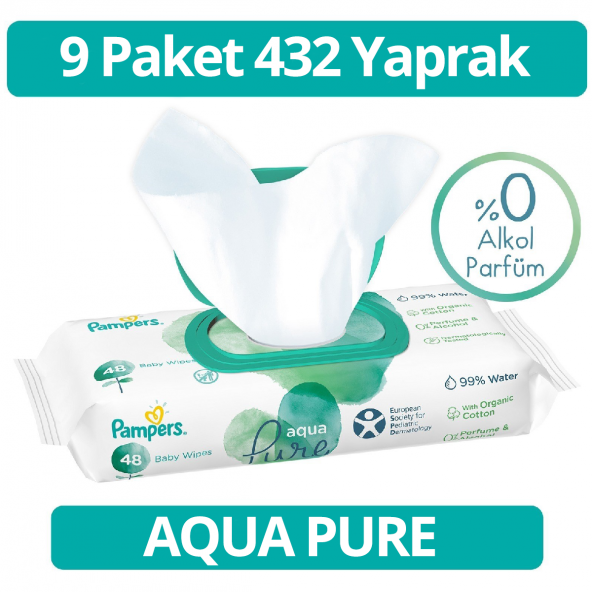 Prima Pampers Aqua Pure Islak Havlu Mendil 48x9 432 Yaprak
