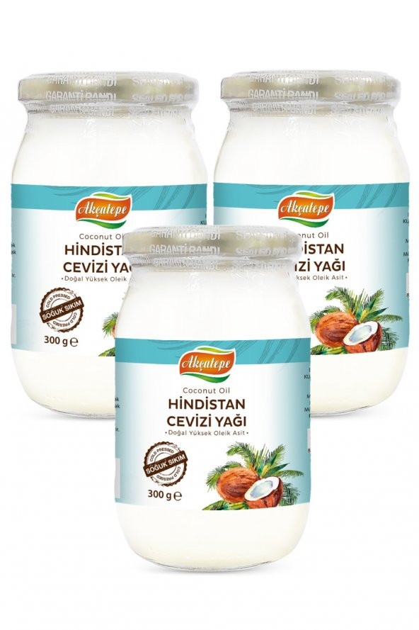 3 Adet Soğuk Sıkım Doğal Hindistan Cevizi Yağı 300ml - 2