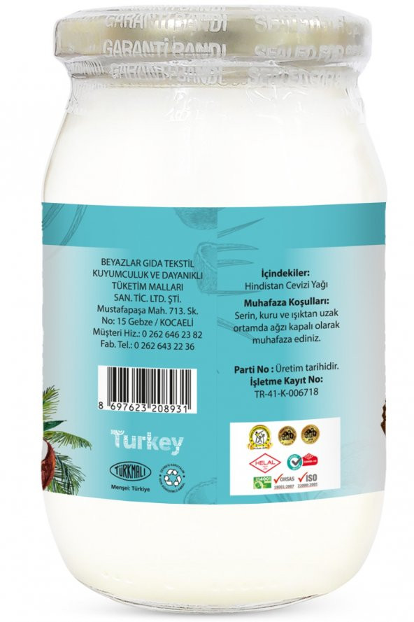 Soğuk Sıkım Doğal Hindistan Cevizi Yağı 300ml