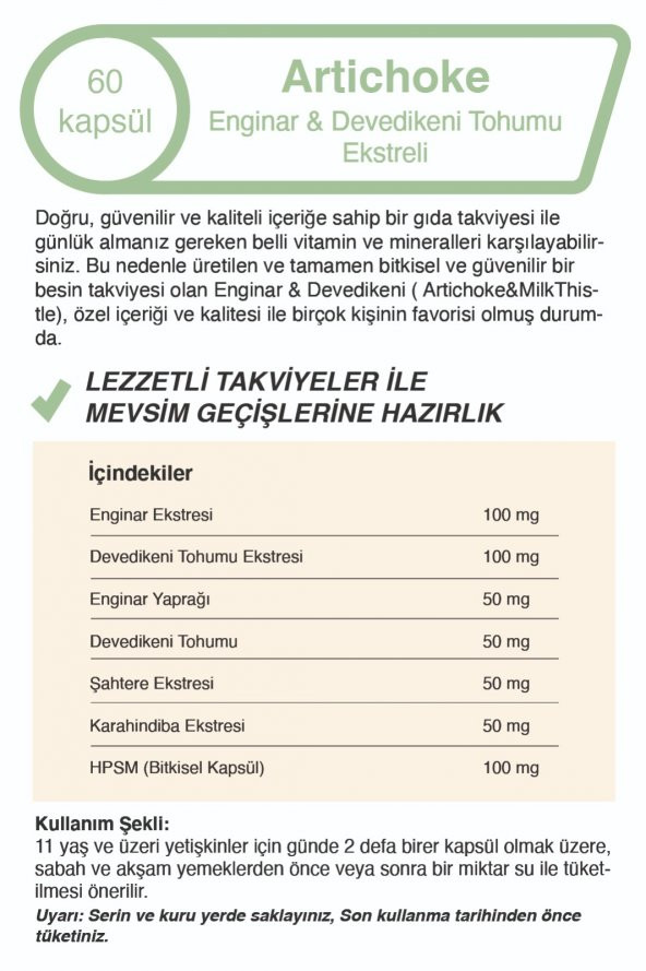 Artichoke Enginar Ekstreli & Devedikeni Tohumu Ekstreli - 4