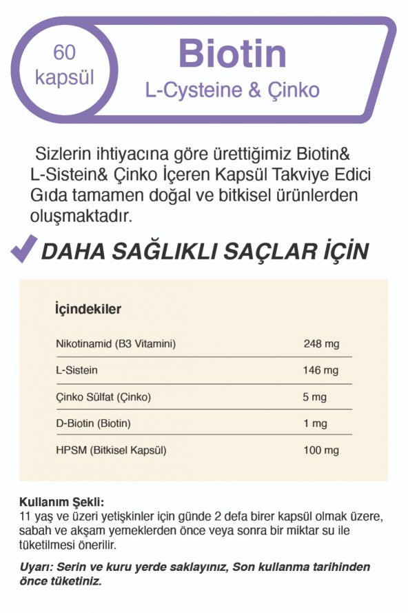 Biotin&L-Sistein&Çinko - 4