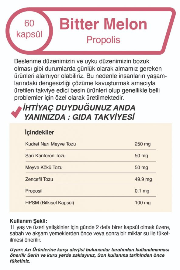Bitter Melon Kudret Narı&Propolis - 4