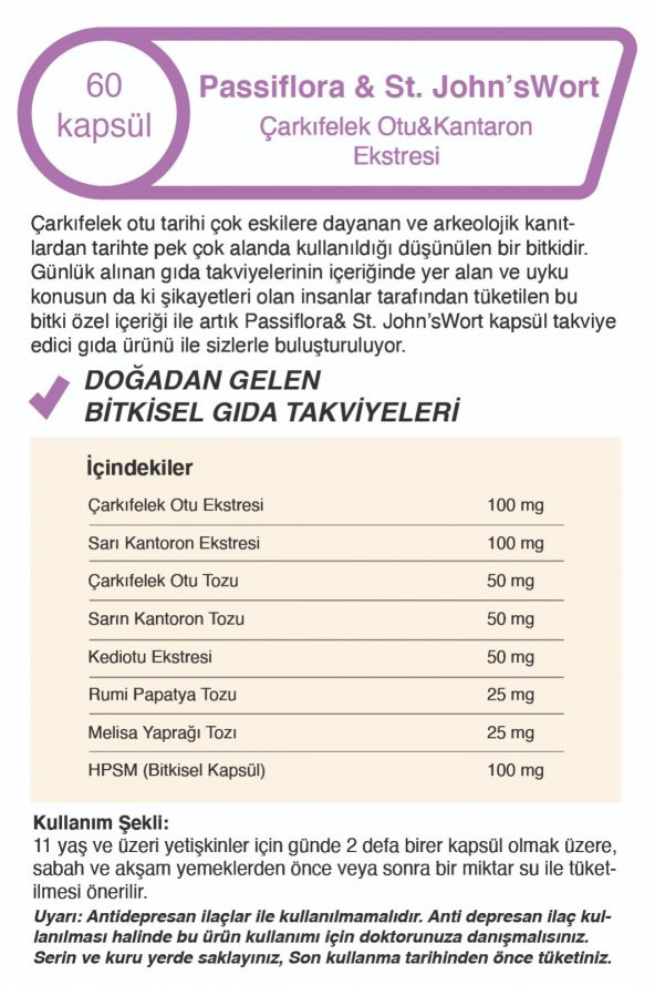 Passiflora Çarkıfelek Otu&Kantaron Ekstreli - 4