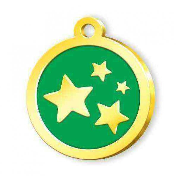 Altın Kaplama Yıldızlı Künye - Yeşil ürün görseli