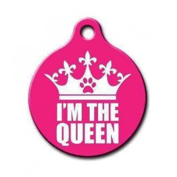 Im The Queen Desenli Yuvarlak Kedi Köpek Künyesi