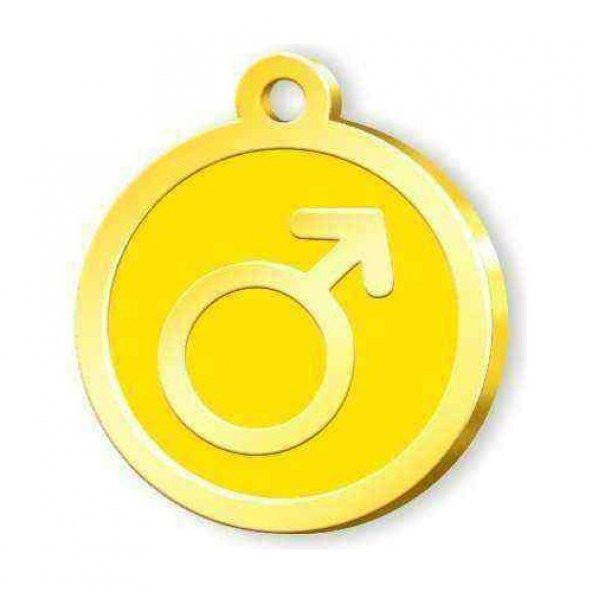 Altın Kaplama Erkek Sembol Künye - Sarı