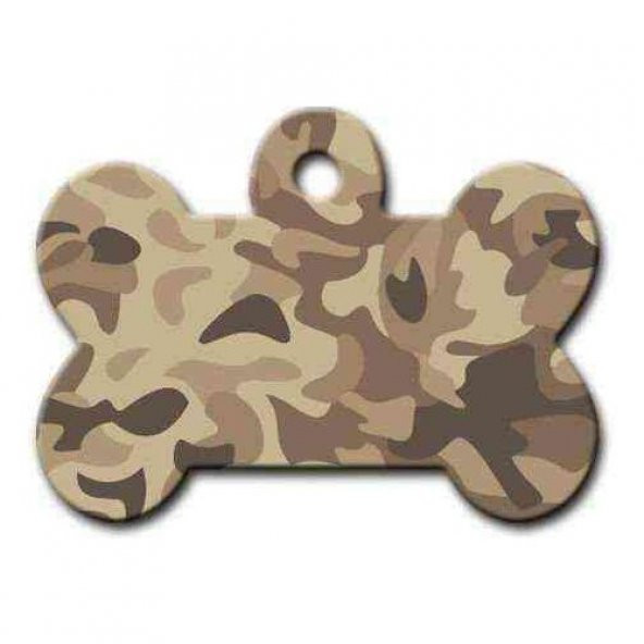 Kahverengi Kamuflaj Desenli Kedi Köpek Künyesi