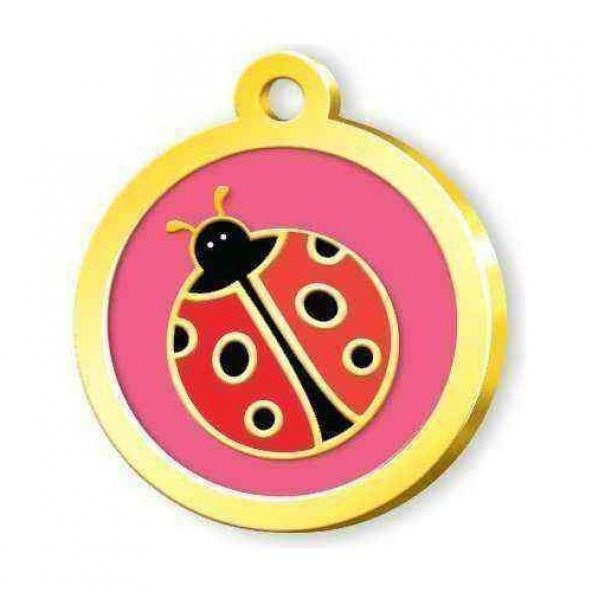 Altın Kaplama Uğur Böceği Künye - Pembe ürün görseli