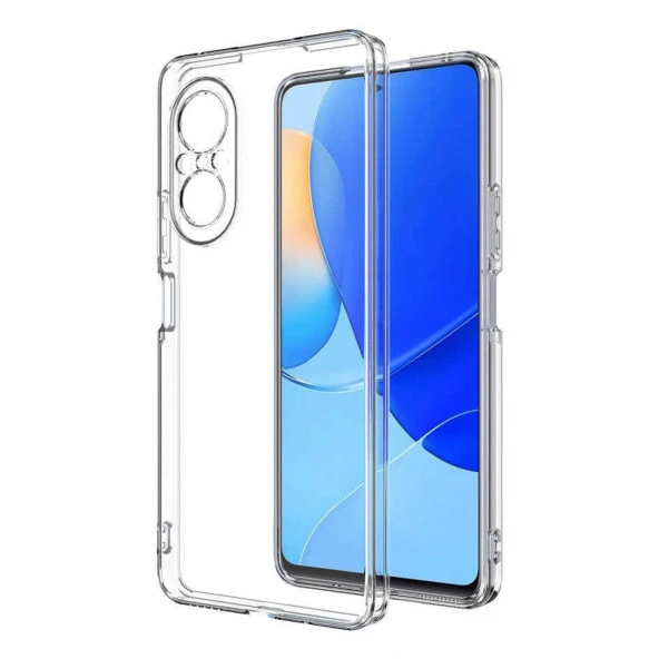 FitCase Huawei Nova 9 SE Kılıf Kamera Korumalı Silikon Şeffaf Arka Kapak