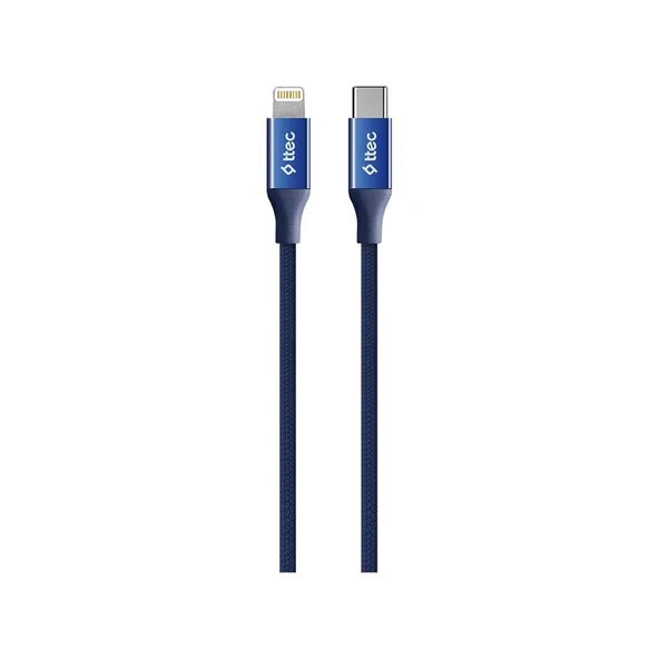 Ttec AlumiCable Type-c Lightning Hızlı Şarj Kablosu 150cm 2DK41L Lacivert