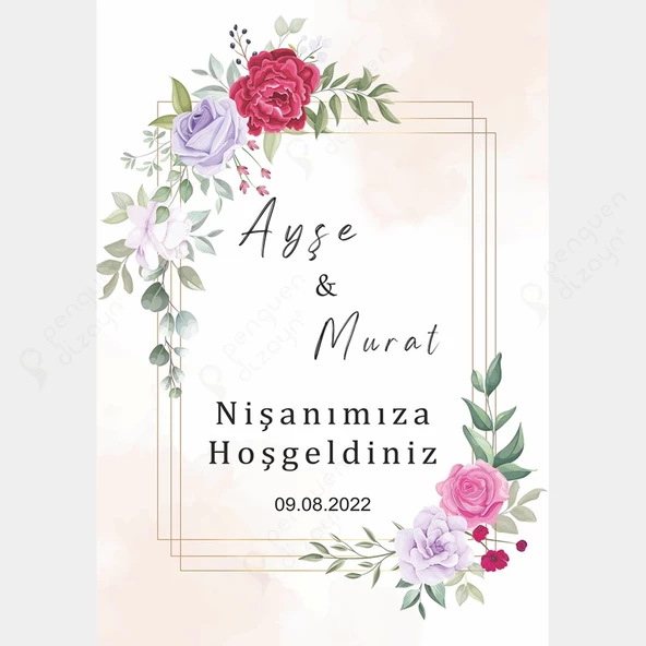 Kişiye Özel Nişan, Kına Gecesi, Düğün Afiş 01 - 2