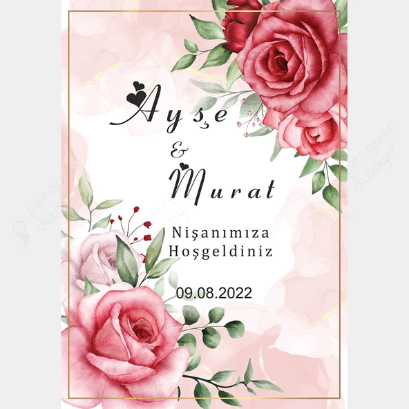 Kişiye Özel Nişan, Kına Gecesi, Düğün Afiş 03 - 2