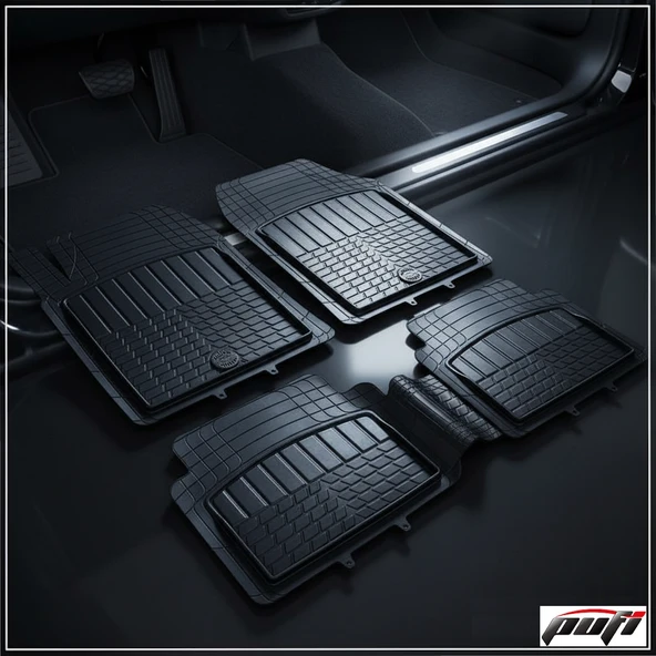 Pufi Kauçuk Paspas Universal Racing Havuzlu Siyah / TEPAY510-S - Resim 5