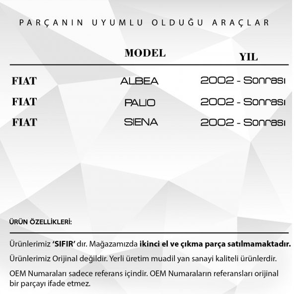 Fiat Albea Palio Siena için Cam Açma Düğme Kapağı - 2