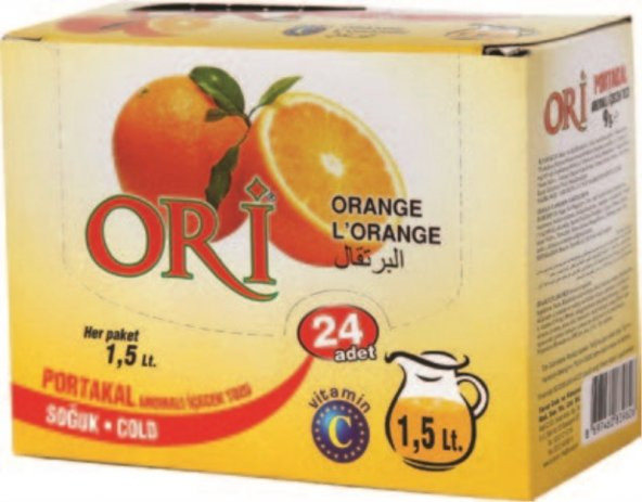 ORİ PORTAKAL AROMALI SOĞUK İÇECEK TOZU 9 GR X 24 PAKET