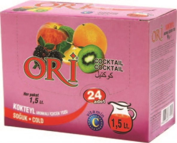 ORİ KOKTEYL AROMALI SOĞUK İÇECEK TOZU 9 GR X 24 PAKET