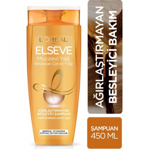 Loréal Paris Mucizevi Hindistan Cevizi Yağı Ağırlaştırmayan Besleyici Şampuan 450 Ml