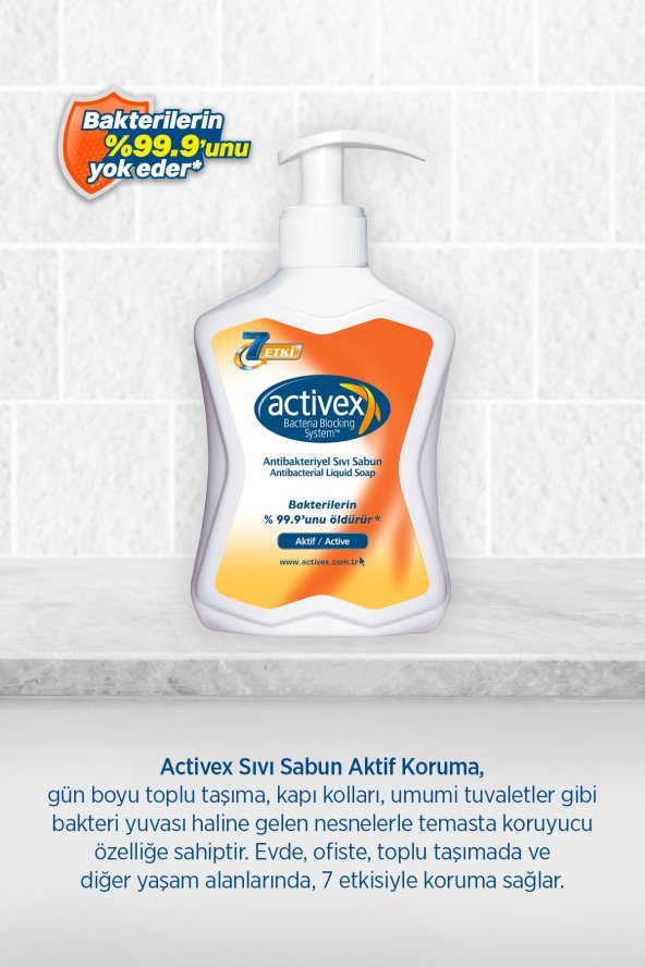 Antibakteriyel Sıvı Sabun Aktif 300ml - 4