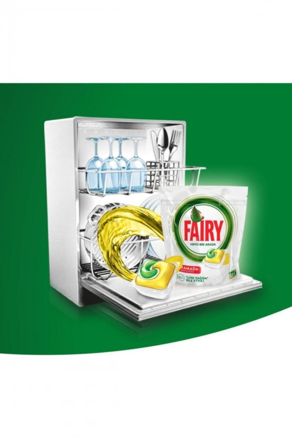 Hepsi Bir Arada Bulaşık Makinesi Deterjanı Kapsülü Limon Kokulu 70 Yıkama