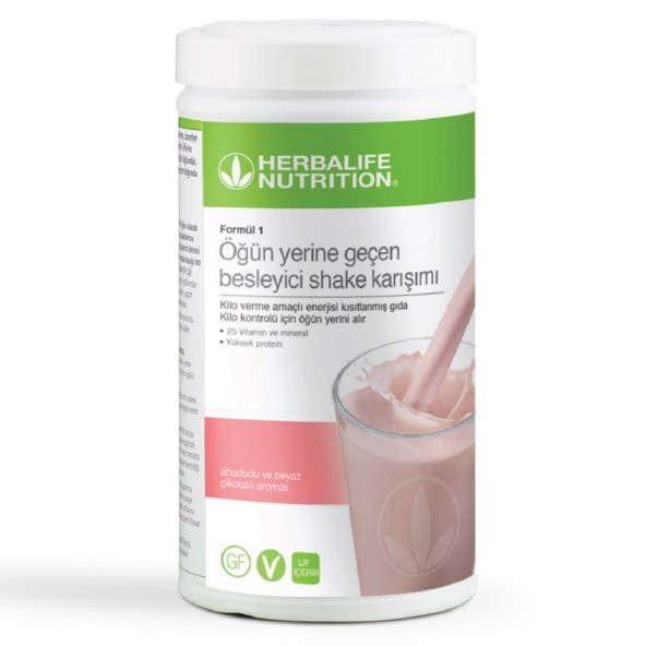 Herbalife Formul 1 Besleyici Shake karışımı Ahududu ve Beyaz cikolata Aromali