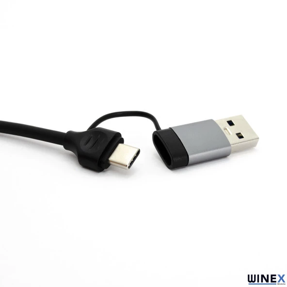 Winex 5in1 UsbA ve Type-C to 3x USB3.0, TF, SD, Type-C Çoklayıcı Hub Adaptör - 4