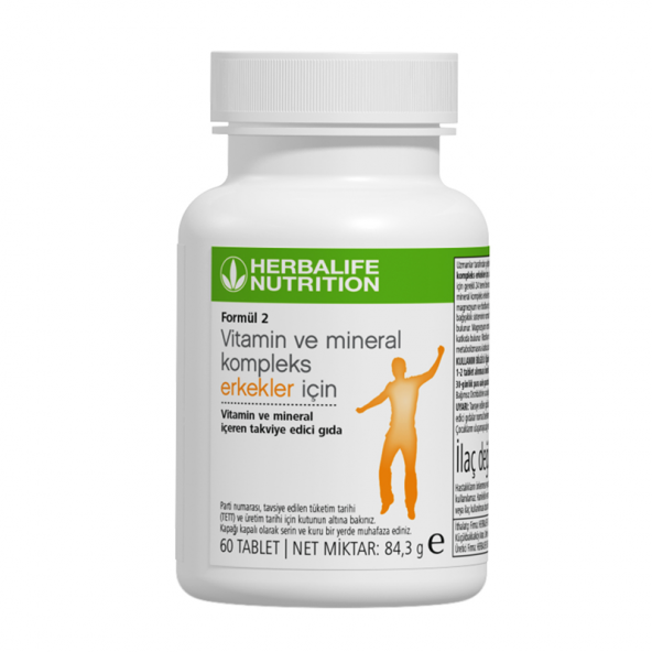 Herbalife F2 Vitamin ve Mineral takviye edici gida Formul 2 Vitamin ve Mineral Kompleks Erkekler Icin 60 tablet