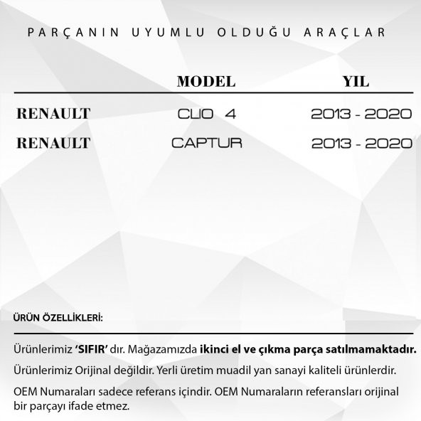 Renault Clio 4, Captur için Cam Açma Düğme Kapağı - 2