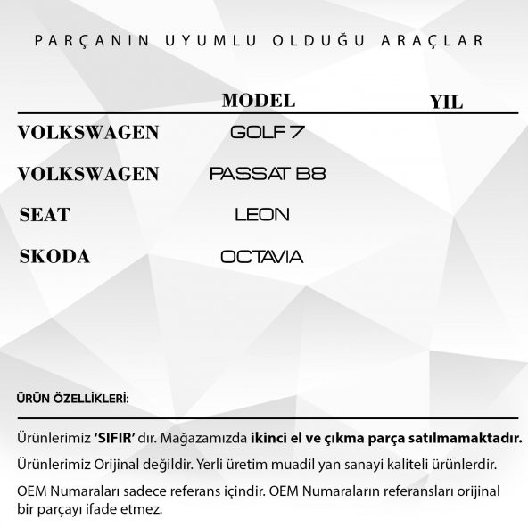 VW Golf 7 Passat B8,Seat Leon,Skoda,Octavia için Cam Düğme Kapağı - 2