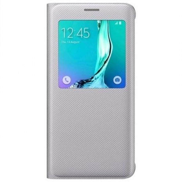 Samsung S6 Edge+ Plus S-View Kılıf Gri - EF-CG928PSEGTR