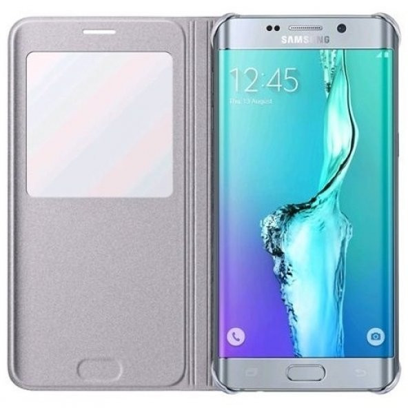 Samsung S6 Edge+ Plus S-View Kılıf Gri - EF-CG928PSEGTR - 3