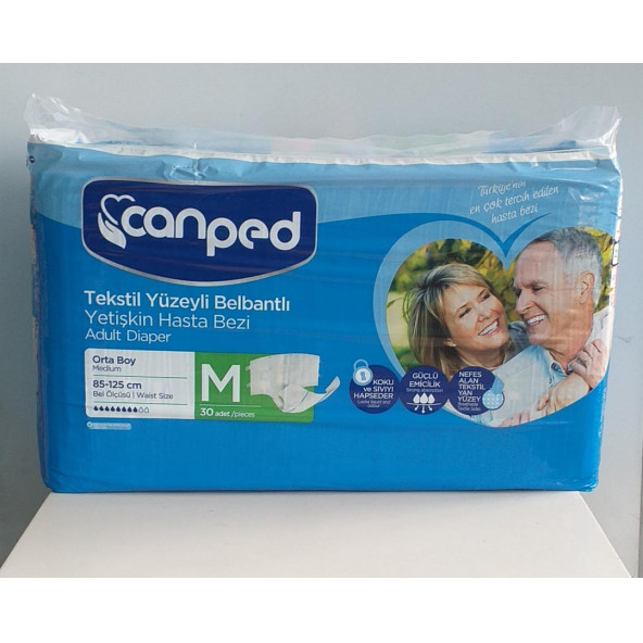 Canped Tekstil Yüzeyli Bel Bantlı 30'luk Hasta Bezi Medium