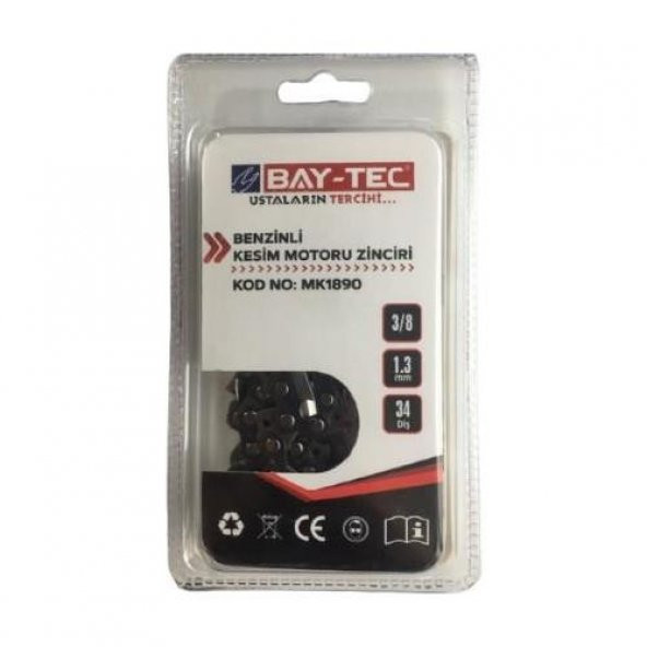 Bay-Tec Motorlu Testere Zinciri 3/8 34 Diş Mk-1890 - 3