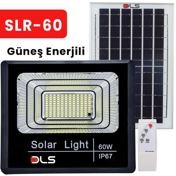60W Güneş Enerjili Projektör Bahçe Aydınlatma Solar LED DLS ürün görseli