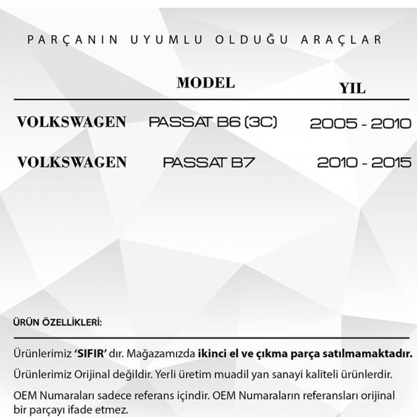 VW Passat için Model Sağ Sol Kapılar Kilit Demiri Braket - 2